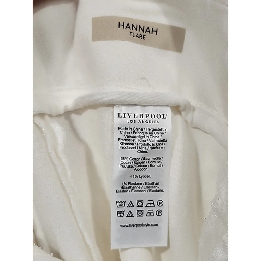 Liverpool Pants NWT Womens Size 12/31 Soft White, Hannah Flare 4 Pockets - Picture 9 of 14
